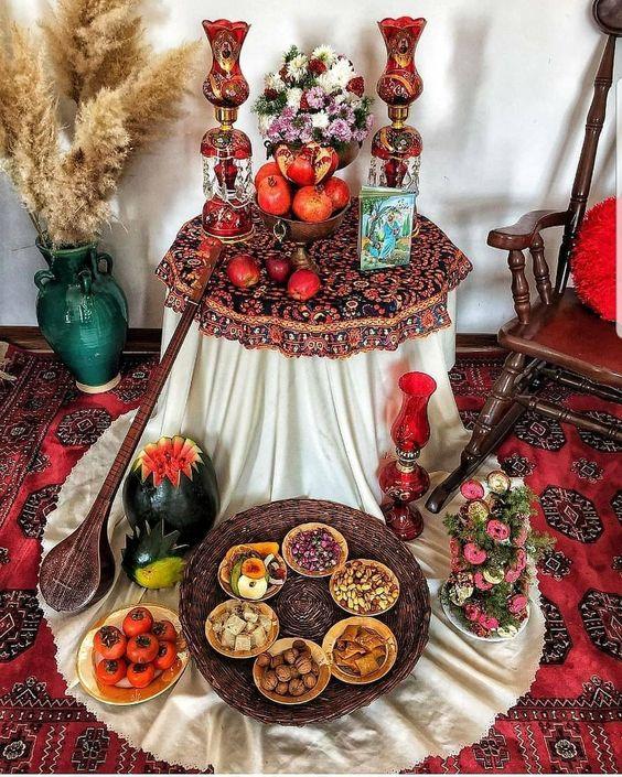 سفره شب یلدا سنتی عکس سفره شب یلدا سنتی