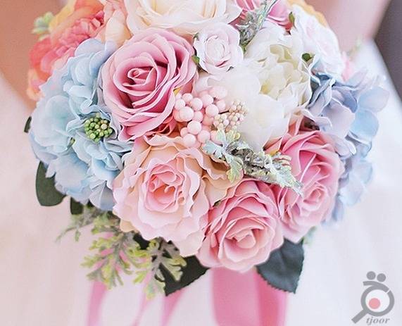 دسته گل مصنوعی رنگ وارنگ برای عروسی