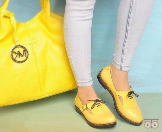 ست کیف و کفش دخترانه زرد رنگ