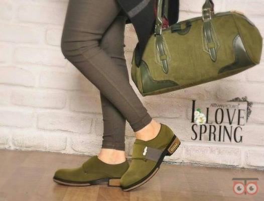 ست کیف و کفش دخترانه رنگ سبز لجنی