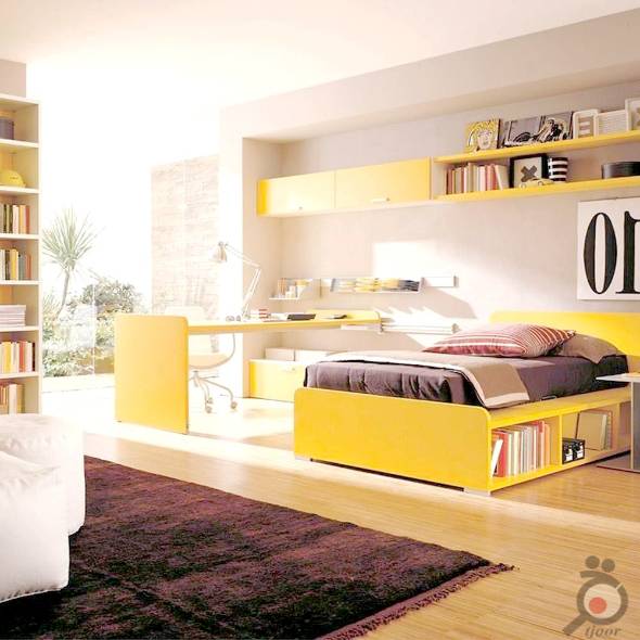عکس اتاق خواب زرد