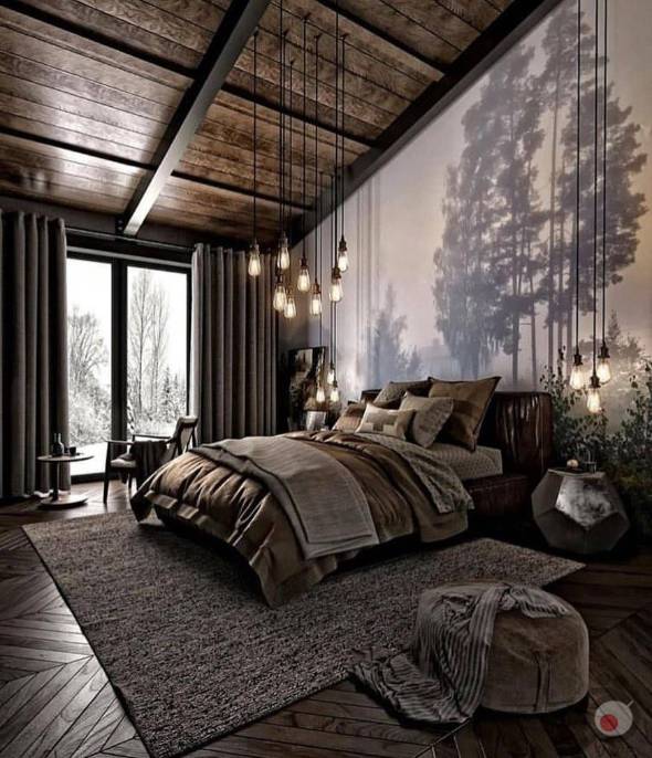 طراحی اتاق خواب با چوب
