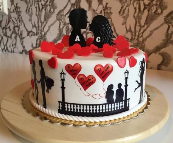کیک مخصوص ولنتاین دو نفره