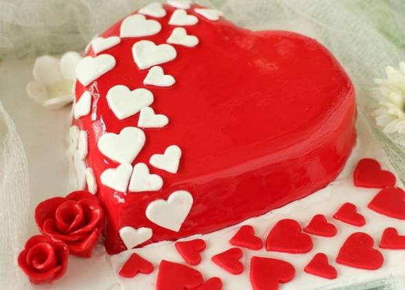 کیک ولنتاین قلبی