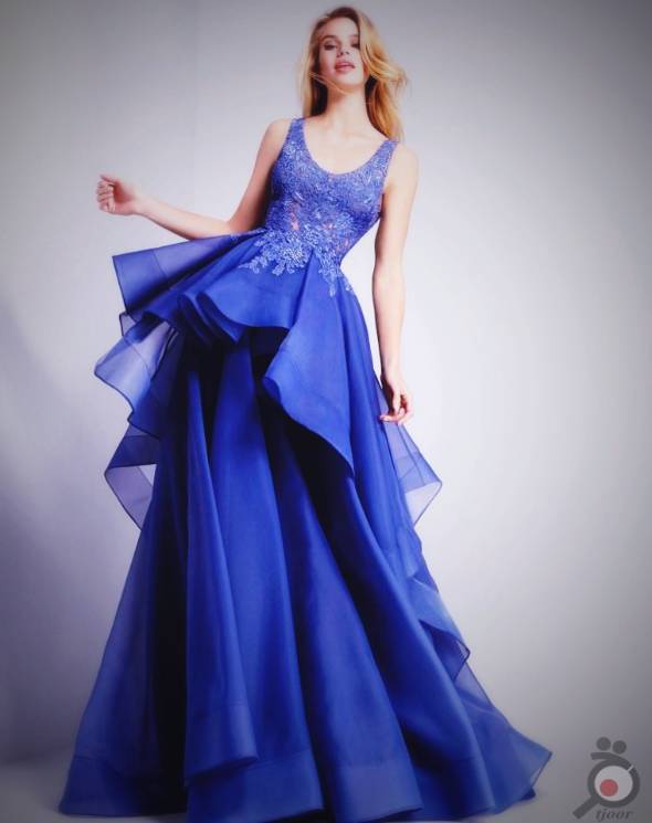 لباس مجلسی بلند رنگ آبی