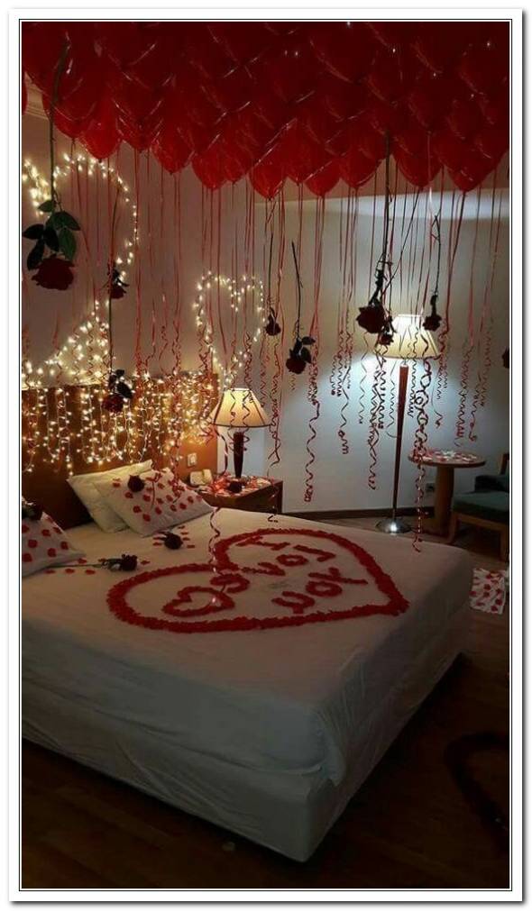 تزیین اتاق خواب عروس با گل سرخ