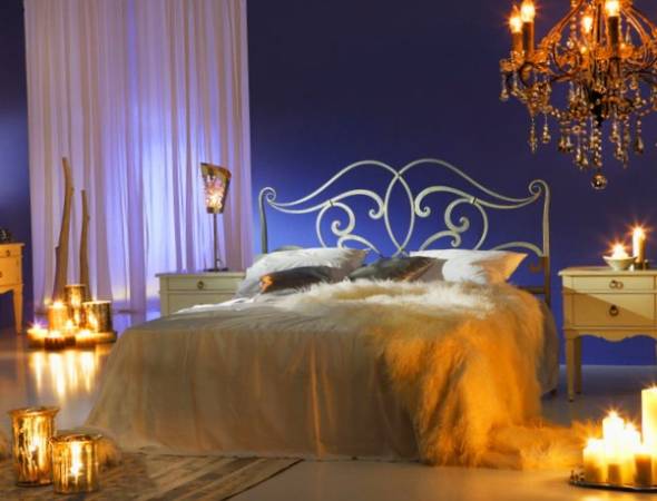 اتاق خواب عروس با شمع