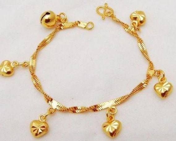 دستبند طلا زنجیر با آویز قلب