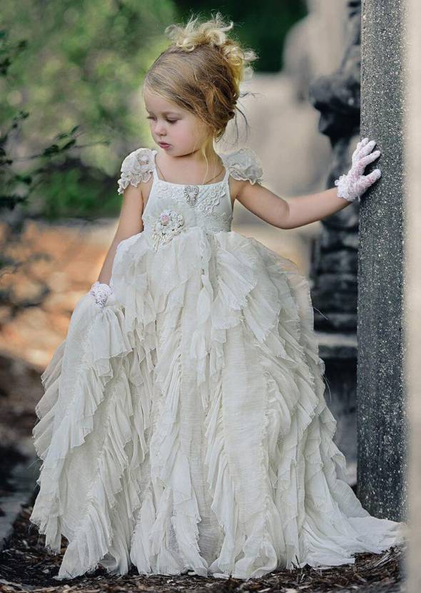 مدل پرنسسی لباس عروس بچه گانه