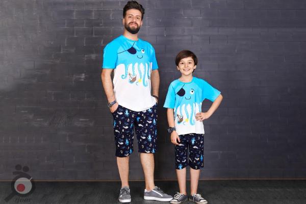 ست لباس راحتی پدر و پسر مدل ویلی