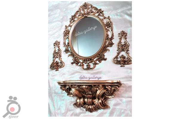 آینه کنسول و شمعدان دیواری